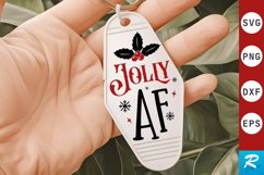 Jolly Af SVG , Christmas Motel Keychain SVG Design Product Image 1