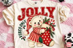 Jolly Bears Christmas Stocking PNG Product Image 1
