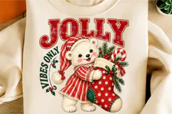 Jolly Bears Christmas Stocking PNG Product Image 2
