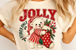Jolly Bears Christmas Stocking PNG Product Image 4