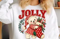 Jolly Bears Christmas Stocking PNG Product Image 5