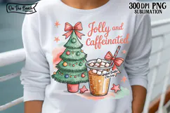 Jolly & Caffeinated Png, Coffee Christmas Png, Christmas Png, Christmas Tree Coquette Png, Christmas Coffee Png, Jolly & Caffeinated Png, Coffee Christmas Png, Christmas Png, Christmas Tree Coquette Png, Christmas Tree Download Retro Holiday PNG DTF