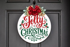 Jolly Christmas Holiday Door Sign Svg Product Image 1