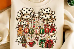 Vintage Polka Dot Christmas Ornaments PNG Product Image 2