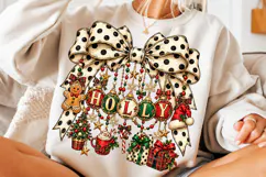 Vintage Polka Dot Christmas Ornaments PNG Product Image 3