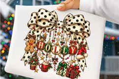 Vintage Polka Dot Christmas Ornaments PNG Product Image 5