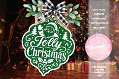 Jolly Christmas Santa Ornament SVG Product Image 1
