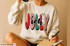 Jolly Ish Christmas SVG PNG Retro Sarcastic Holiday T-Shir Product Image 3