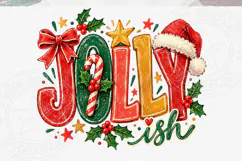 Jolly Ish Christmas Retro Typography PNG Product Image 5