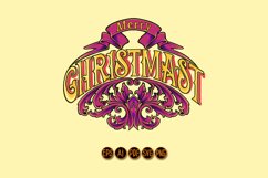 Jolly lettering merry christmas badge with engraved Product Image 1