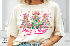 Whimsical Merry &amp; Bright Christmas Tree Festive Holiday Png Product Image 2