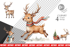 Jolly Reindeer Clipart Product Image 1
