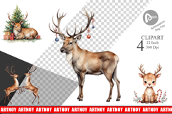 Jolly Reindeer Clipart Product Image 1