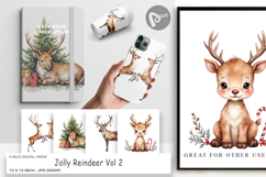 Digital Paper Jolly Reindeer Product Image 1