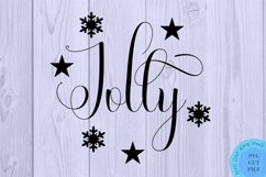 Jolly SVG Farmhouse Christmas Svg Wood Round Svg Xmas Product Image 2
