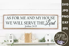 As For Me And My House | Joshua Christian Farmhouse Sign Svg Product Image 1