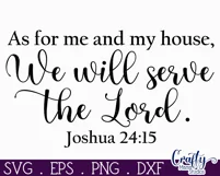 Christian Farmhouse Round Sign, As For Me And My House Svg Product Image 2