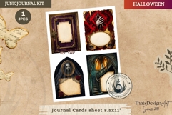 Gothic Haunted House Halloween Junk Journal cards fussy cut Product Image 1