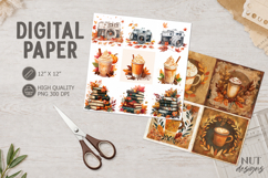 Cozy Coffee autumn Journal junk vintage autumn digital paper Product Image 1