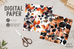 Fall leaves Journal junk Autumn Botanical Digital Paper Product Image 1
