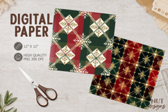 Winter plaid Journal junk Christmas Plaid digital paper Product Image 1