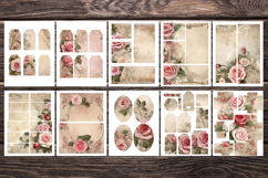 Printable Junk Journal Kit Rose digital papers tags stickers Product Image 3