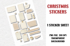 Christmas Stickers Sheet, Printable Stickers Product Image 1