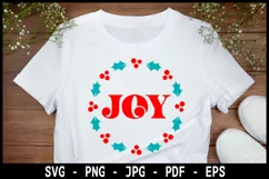 Joy SVG, Christmas wreath SVG, Christmas T-shirt SVG Product Image 2