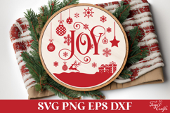 Joy Round Christmas SVG Ornament Product Image 1