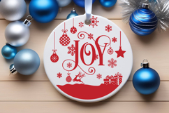 Joy Round Christmas SVG Ornament Product Image 3