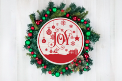 Joy Round Christmas SVG Ornament Product Image 4