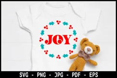 Joy SVG, Christmas wreath SVG, Christmas T-shirt SVG Product Image 1