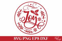 Joy Round Christmas SVG Ornament Product Image 2