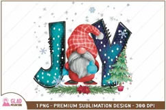Christmas Gnome sublimation png, Joy Christmas sublimation Product Image 1