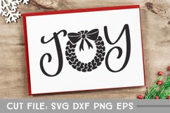 Joy with Wreath, Hand Lettered Christmas Doormat SVG Product Image 3