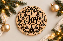 Joy Christmas Ornament Laser Cut SVG Product Image 1