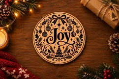Joy Christmas Ornament Laser Cut SVG Product Image 2