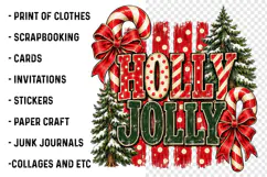 Holly Jolly Christmas PNG | Vintage Candy Cane Christmas Png Product Image 2
