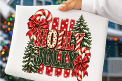 Holly Jolly Christmas PNG | Vintage Candy Cane Christmas Png Product Image 3