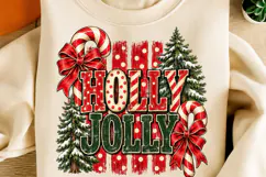 Holly Jolly Christmas PNG | Vintage Candy Cane Christmas Png Product Image 4