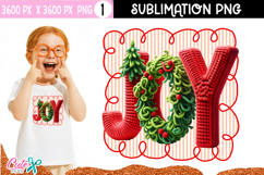 Joy Crochet Christmas Sublimation Design