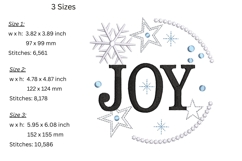 Joy Embroidery Design - Christmas Pattern Product Image 2