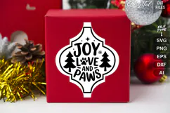 Joy Love and Paws SVG | Dog Christmas SVG | Dog SVG Product Image 2