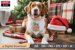 Joy Love and Paws SVG | Christmas Dog Bandana SVG Product Image 3