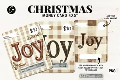 Joy Christmas Money Card PNG | Christmas Printable Product Image 1
