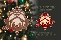 Joy Laser Cut SVG Ornament, Christmas Decoration, Lasercut Product Image 1