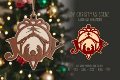 Joy Laser Cut SVG Ornament, Christmas Decoration, Lasercut Product Image 1