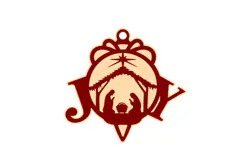 Joy Laser Cut SVG Ornament, Christmas Decoration, Lasercut Product Image 2