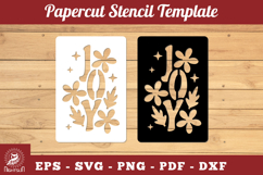 Joy Papercut Stencil SVG Product Image 1