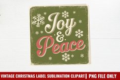 Vintage Christmas Label Sublimation PNG Product Image 1